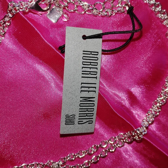 Robert Lee Morris Shiny Silver Snake Necklace - Picture 3 of 3